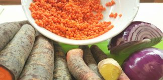 Karotten Ingwer Linsen Suppe mit Kokosmilch