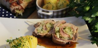 Schweinefiletrouladen mit Fächerkartoffeln