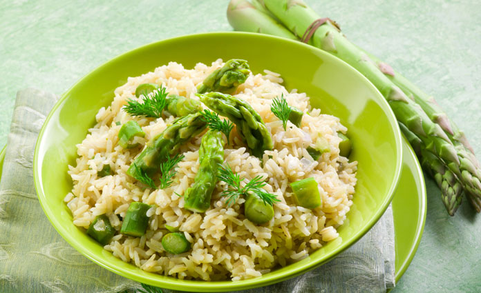 Spargelrisotto mit Safran