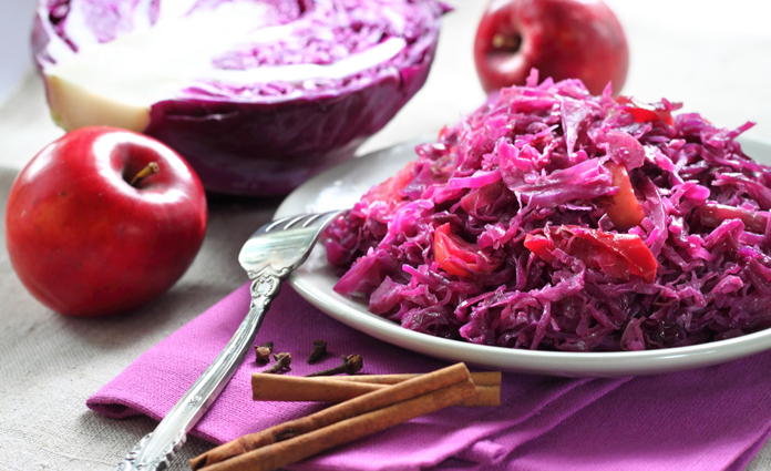 Rotkraut mit Bauchfleisch