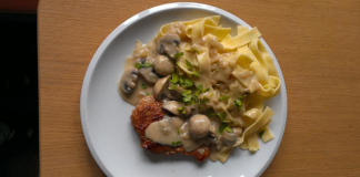 Rahm-Schnitzel mit Champignons